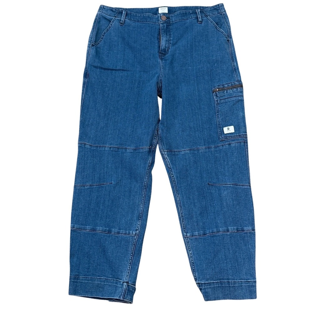 Ripton & Co Womens 36 Hiker Jeans Performance Denim Cargo Pants Medium Wash Blue
